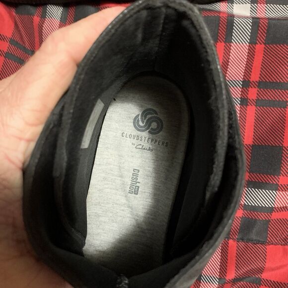 Clarks CloudSteppers Ankle boots Gray Black Low 9M Comfort Easy Slip-on Pull-on - Picture 4 of 7